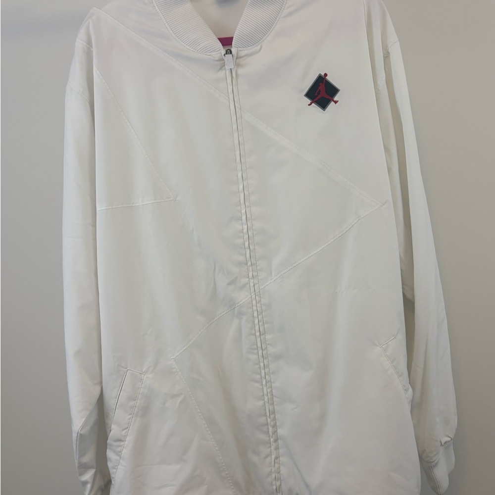 Jordan White Full-Zip Bomber Jacket – Size XXL